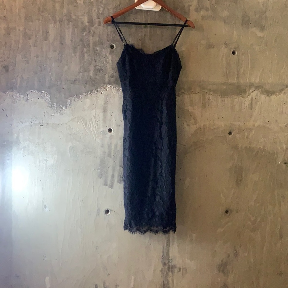 Missguided eyelet lace body con black dress